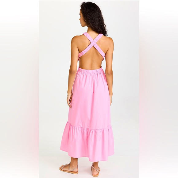 (SOLD) BARBIE PINK💕 NWT English Factory sleeveless + cut out #Maxi dress | Sz S - Picture 4 of 8